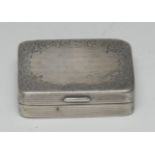 A Continental silver rounded rectangular snuff box,