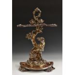 A Victorian Coalbrookdale-type cast iron walking stick or umbrella stand,