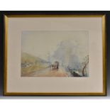 William Heaton Cooper (1903-1995) Mist and Gypsies watercolour on paper, 37cm x 53.