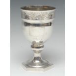 A George III silver pedestal goblet,