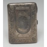 An Edwardian silver rounded rectangular aide memoire,