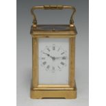 A 19th century French lacquered brass five-glass repeating carriage clock, 5.