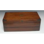 A George III gentleman's brass-mounted mahogany Campaign writing box,