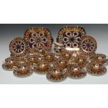 A Royal Crown Derby tea service, pattern 9021, comprising teacups, saucers, tea plates,