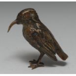 A Continental cold-painted bronze, of a sunbird, in the manner of Franz Xaver Bergman (1861-1936),