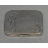 An Edwardian silver novelty rounded rectangular vesta case/box,