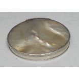 A George I/II silver and mother of pearl oval snuff box, c.