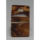 A Victorian tortoiseshell and ivory needle box and cover,