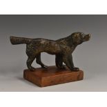 Continental School (early 20th century), a cabinet bronze, of a retriever dog, 11.