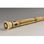 An early 19th century sailor's maritime souvenir novelty whalebone and marine ivory walking stick,