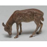 An Austrian cold-painted bronze, of a grazing deer, 3.