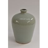 A Chinese Celadon Meiping vase, 21cm tall.