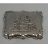 An early Victorian silver shaped rectangular castle top vinaigrette,