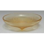 A Rene Lalique Volubilis amber and opalescent glass bowl,