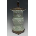 A Chinese Celadon gu-shaped vase,