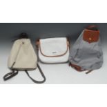 Luxury Fashion - a Longchamps lady's brown leather and grey fabric lady's shoulder bag,