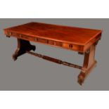 A 19th century mahogany rectangular library table,