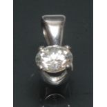 A fine solitaire diamond pendant, round modern brilliant cut diamond, approx 7.05mm x 4.