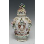 An early Derby ovoid frill potpourri vase and cover,