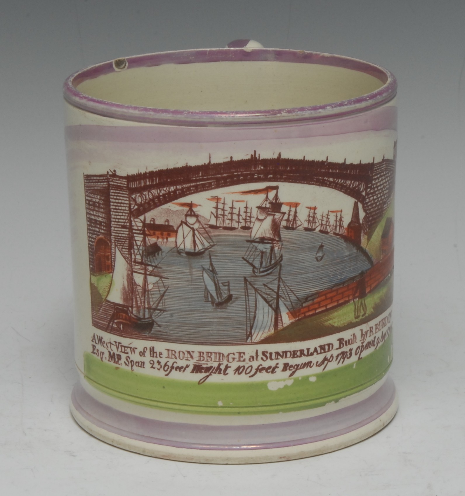 A Sunderland lustre named view porter mug,