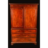 A George III mahogany linen press,