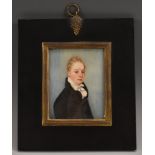 English School (19th century), a portrait miniature,