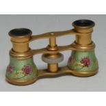 A pair of Art Nouveau guilloché enamel and gilt-metal lady's opera glasses,