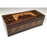 A 19th century Tunbridge ware and rosewood rectangular box,