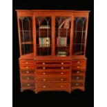 A 19th century mahogany break-centre secretaire library bookcase,