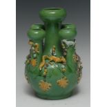 An unusual Chinese porcelain five-section specimen bottle vase,
