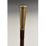 A French Belle Époque silver-mounted bamboo walking stick,