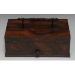 A George IV rosewood rectangular scribe's box,