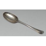 A George I Hanoverian pattern table spoon, rat tail bowl, 20cm long,