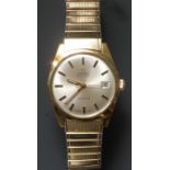 Omega - a vintage 1970s gold plated cased automatic gentleman's wristwatch, silver sunburst dial,
