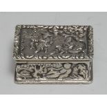 A 19th century Chinese silver rounded rectangular vinaigrette,