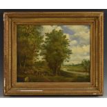 English School (early 19th century) The Path's Stile oil on mahogany panel,