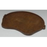 Robert Thompson, Mouseman of Kilburn - an oak kidney-shaped tray, adze field,