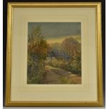 Michael Crawley Evening, Longford, Derbyshire signed, dated 1983,