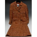 Luxury Fashion - a vintage Chanel two-piece lady's 'tweed' suit, comprising jacket and skirt,