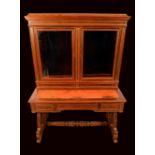 A Post-Regency Franglais rosewood bookcase writing table,