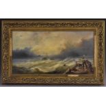 William Callow (19th century) Stormy Seas oil on board,