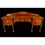 A substantial Scottish Regency brass mounted mahogany inverted break-centre sideboard,