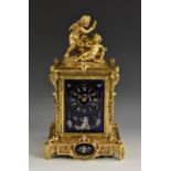 A fine 19th century French ormolu and Limgoes enamel clock,
