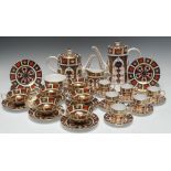 A Royal Crown Derby 1128 pattern tea and coffee service, for six, comprising teapot and cover,