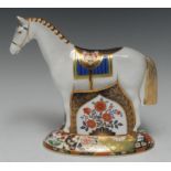 A Royal Crown Derby paperweight, Race Horse, specially commissioned by Sinclairs, limited edition,