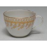 A Pinxton Bute-shaped teacup, pattern no.353, 6cm high, the base numbered 353 in gilt, c.