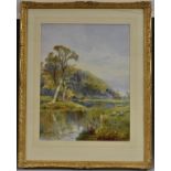 Arthur Willett (1857-1918) Meandering River, in summer signed, watercolour,