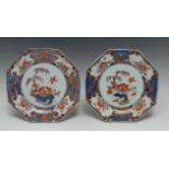 A pair of Chinese Export Imari octagonal plates,
