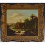 Continental School (19th century) Riverscape oil on canvas,