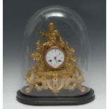 A 19th century French Rococo Revival gilt-metal mantel clock,